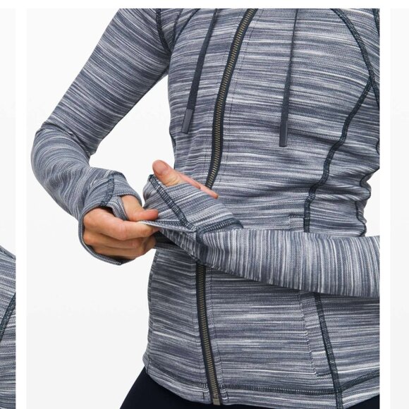 Lululemon Hooded Define Jacket Nulu Mini Space Dye Heathered Grey Black - Picture 11 of 16